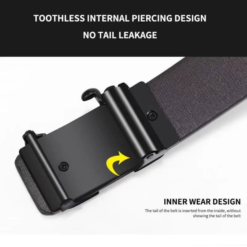 Luxury Genuine Leather Belt for Men - Premium Quality with Automatic Metal Buckle