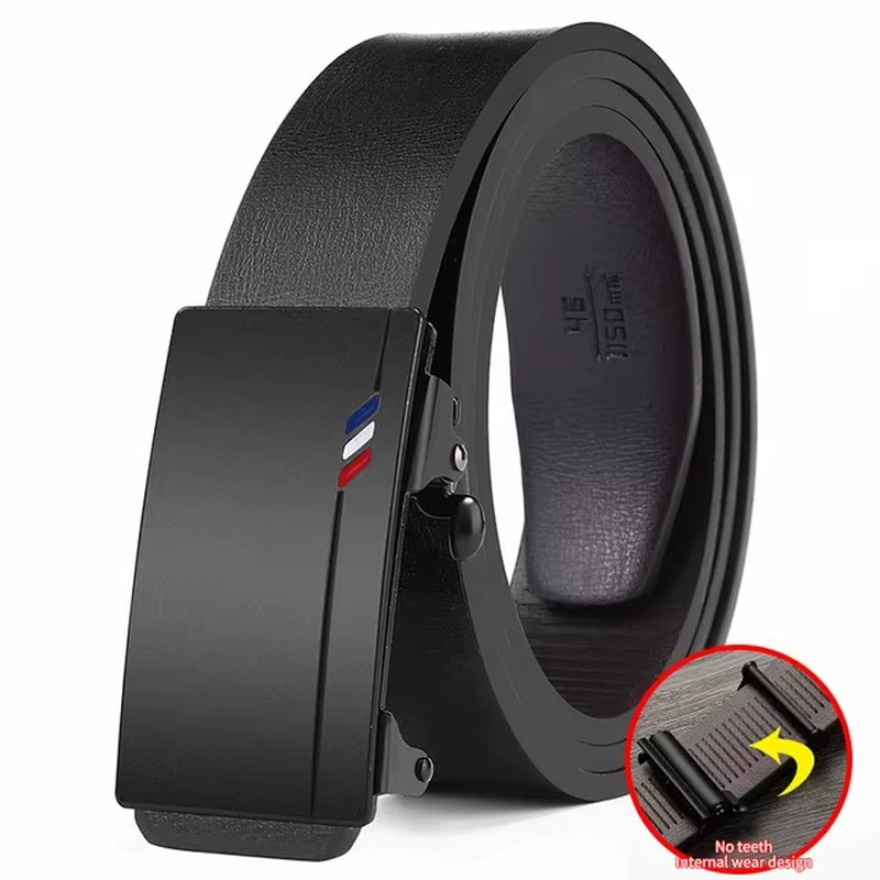Luxury Genuine Leather Belt for Men - Premium Quality with Automatic Metal Buckle