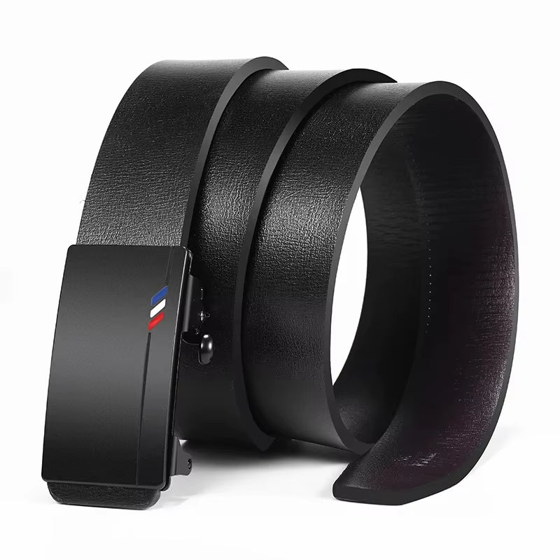 Luxury Genuine Leather Belt for Men - Premium Quality with Automatic Metal Buckle